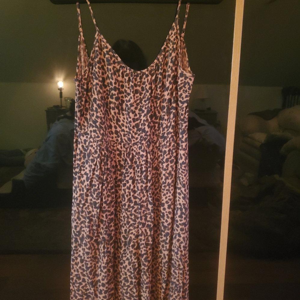 Madewell Leopard Wide Leg sleeveless Jumpsuit
